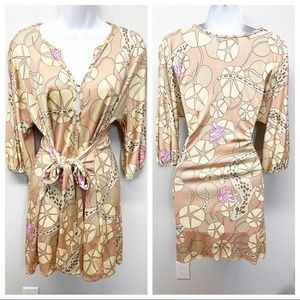 Mara Hoffman Wrap Dress With Belt Clasp Front Lizard Print Rare Size Small